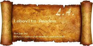Lebovits Amadea névjegykártya